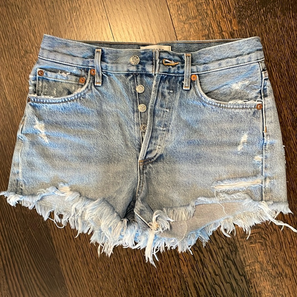 Agolde Parker Distressed Denim Shorts